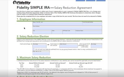 Fidelity Simple IRA Account Opening Walk Through
